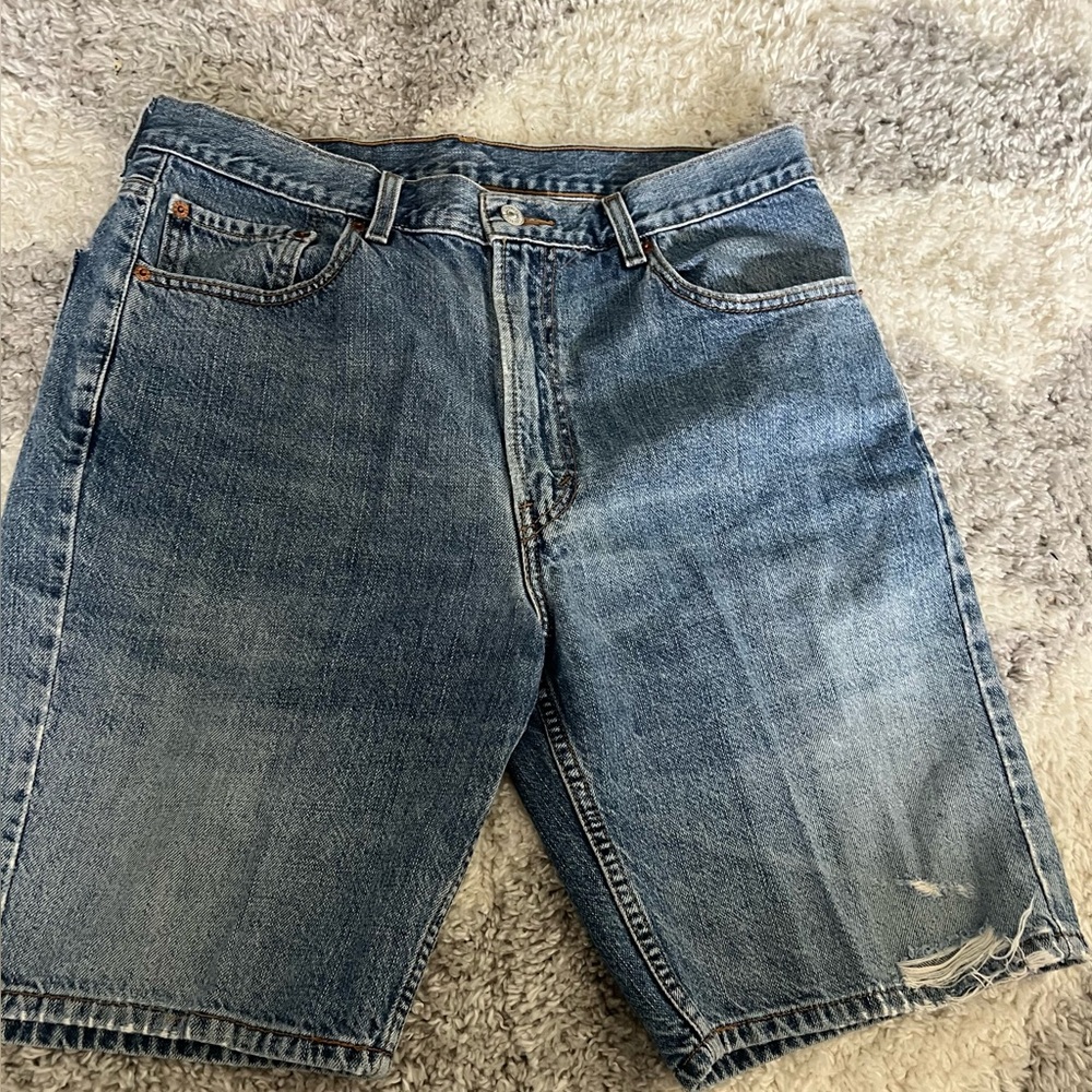 Levi's 505 Jean Shorts Mens 36 Blue Denim Jorts Y2K 100% Cotton Classic Retro